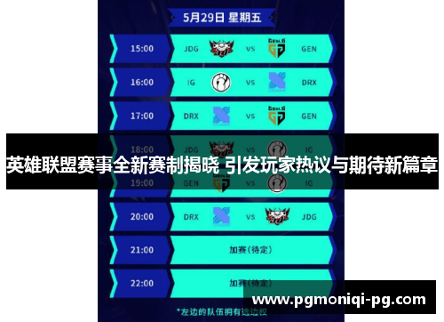 英雄联盟赛事全新赛制揭晓 引发玩家热议与期待新篇章